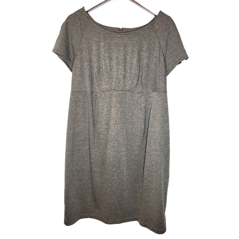 Liz Lange Maternity Dark Gray Raglan Sleeve Stretch Rear Zip Dress Size Large